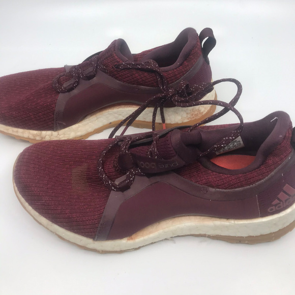 Adidas Pure Boost Red Sneakers Size 7F/6M - Picture 6 of 8